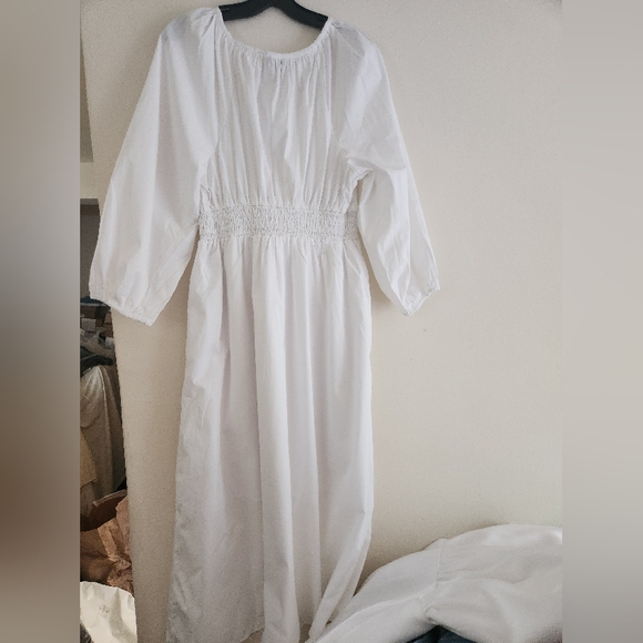 Jcrew v-neck midi dress cotton poplin white sz M, L available NWT - Picture 8 of 11